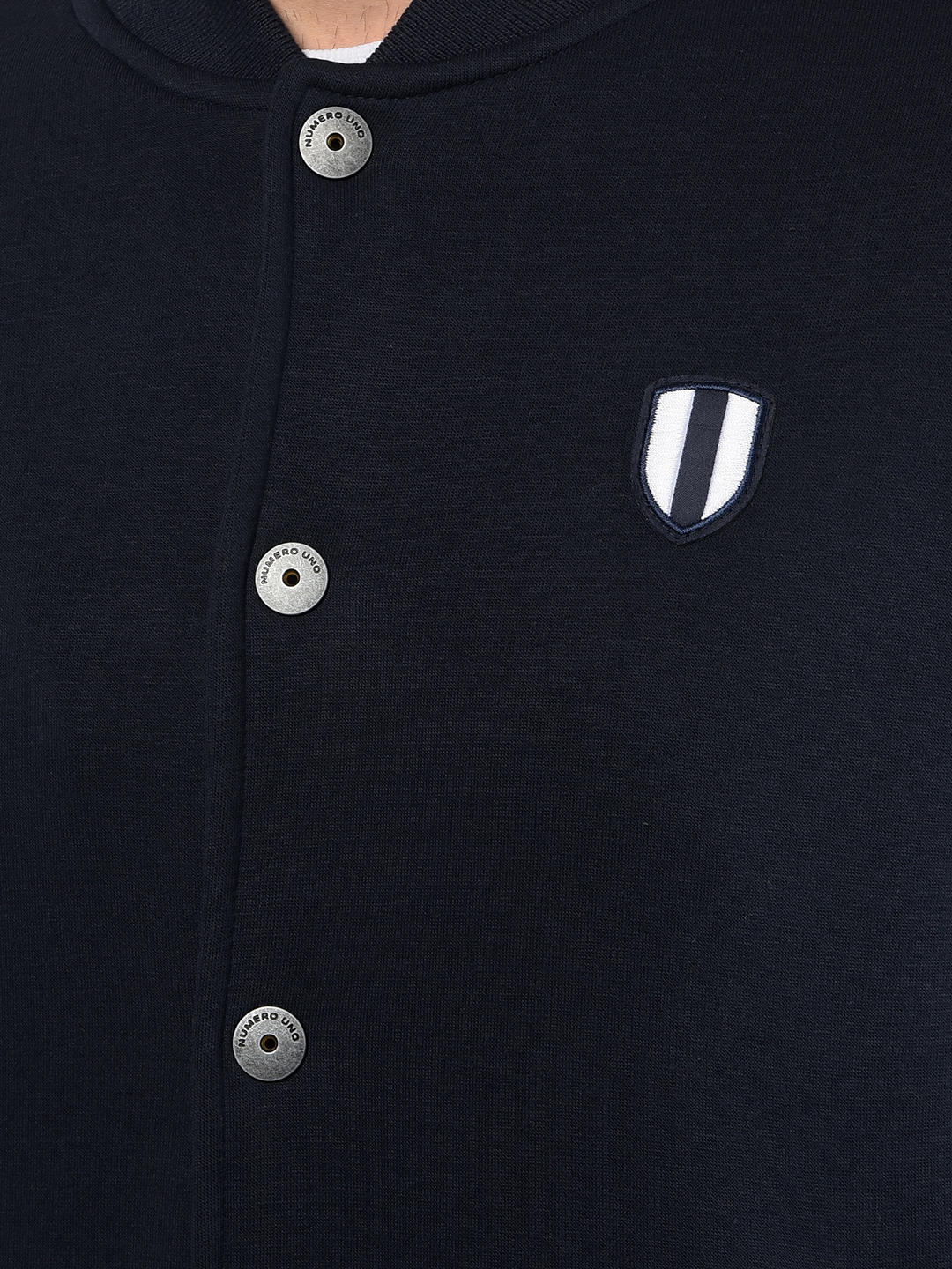 Numero Uno Men Blue Mock Neck Regular Fit Sweatshirt